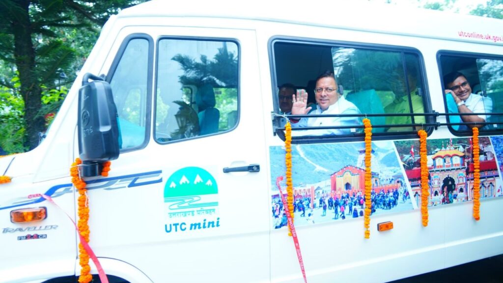 cm pushkar singh dhami tempo traveller