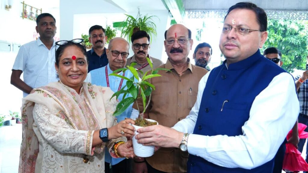 cm dhami meets speaker