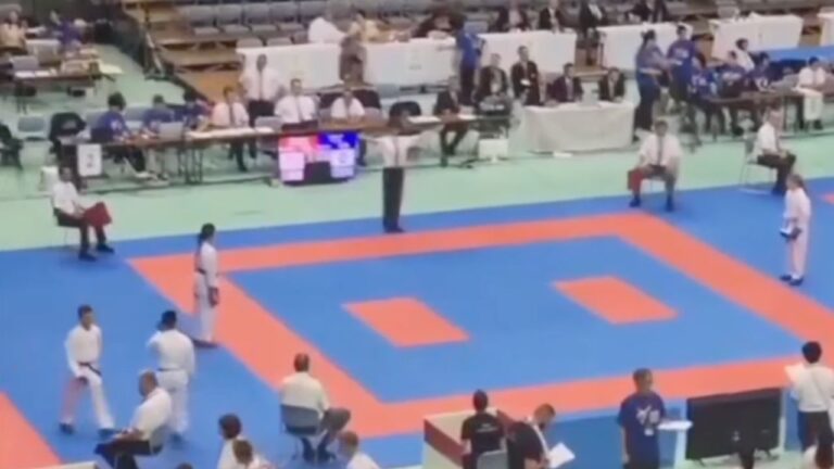 कराटे चैंपियनशिप में रजत पदक जीतती वंशिका शर्मा