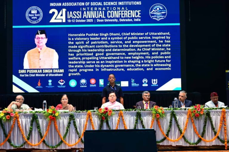 CM Pushkar Singh Dhami inaugurating 24th International Social Science Conference at Doon University Dehradun