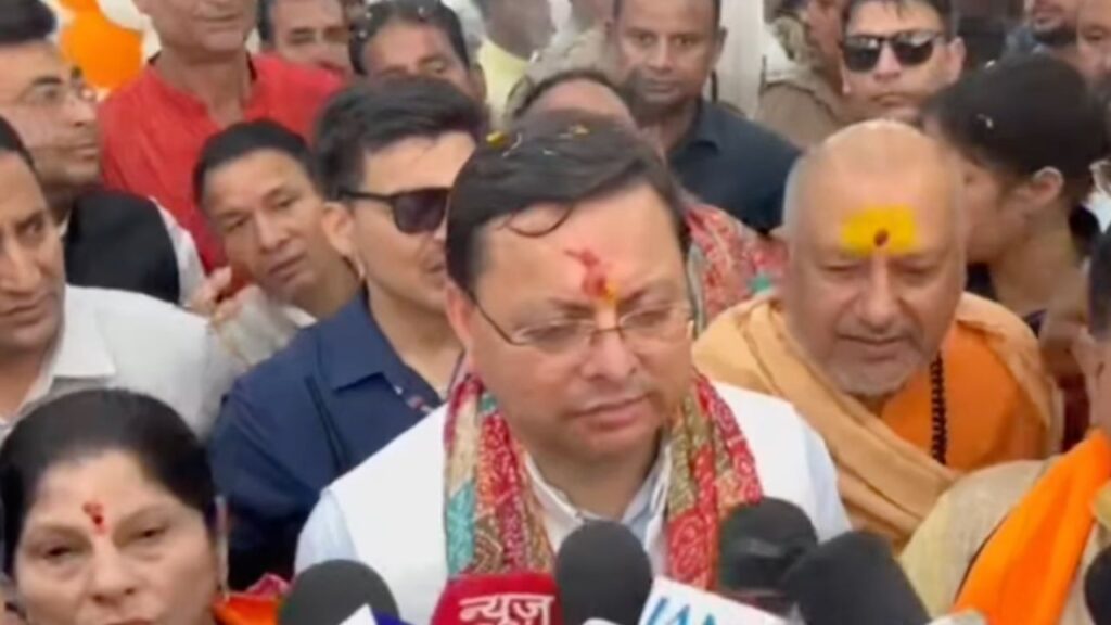 CM Pushkar Singh Dhami inaugurating BJP District Office in Roorkee on Dhanteras