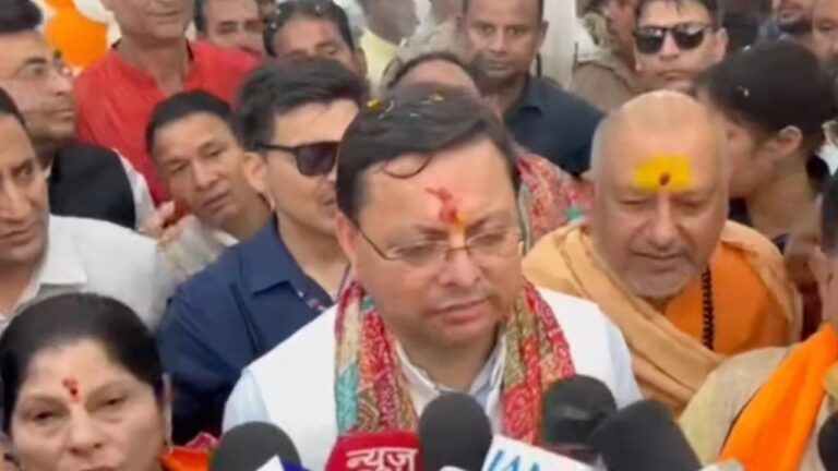 CM Pushkar Singh Dhami inaugurating BJP District Office in Roorkee on Dhanteras