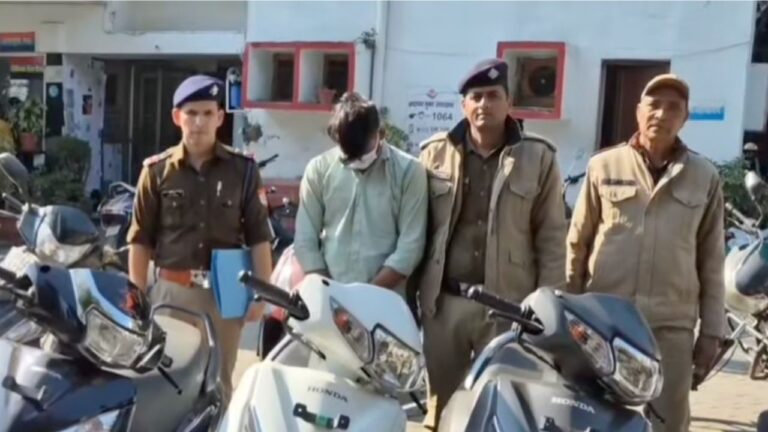 हल्द्वानी पुलिस द्वारा गिरफ्तार स्कूटी चोर हिमांशु और बरामद एक्टिवा