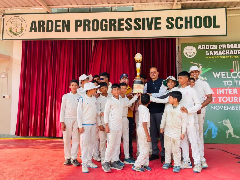 Nirmala Convent School wins Under-14 Inter School Cricket Tournament at Arden Progressive School Lamachod