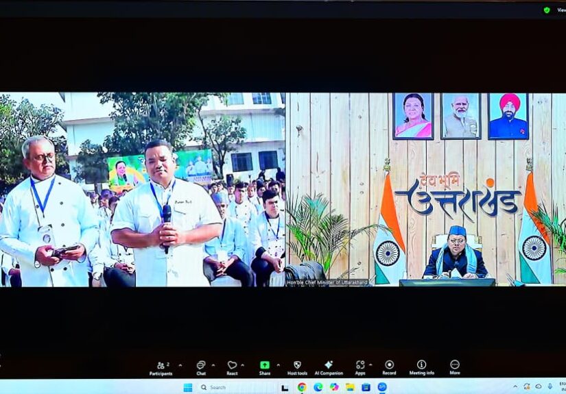 मुख्यमंत्री पुष्कर सिंह धामी श्रीअन्न आधारित शेफ संवाद कार्यक्रम को वर्चुअल माध्यम से संबोधित करते हुए