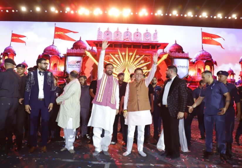 गुरुग्राम में AWPL विजय पर्व कार्यक्रम को संबोधित करते मुख्यमंत्री पुष्कर सिंह धामी