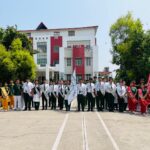 आर्डन प्रोग्रेसिव स्कूल लामाचौड़ में इन्वेस्टिचर सेरेमनी के दौरान चयनित छात्र परिषद