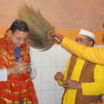 माँ वाराही धाम देवीधुरा के पुनर्निर्माण कार्य का निरीक्षण करते मुख्यमंत्री पुष्कर सिंह धामी