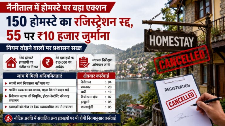 नैनीताल में होमस्टे नियम उल्लंघन पर प्रशासन की बड़ी कार्रवाई
