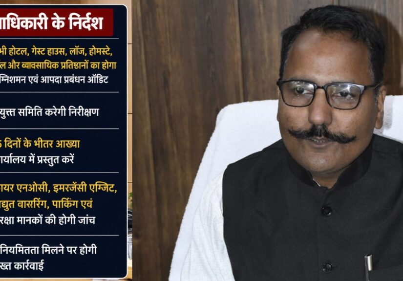 नैनीताल में होटल और होमस्टे की फायर सेफ्टी जांच के निर्देश देते डीएम ललित मोहन रयाल