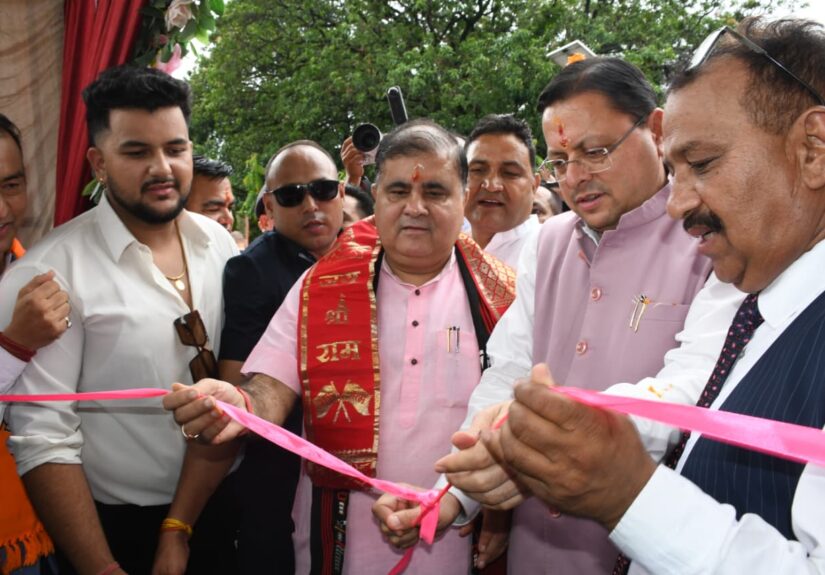 मुख्यमंत्री पुष्कर सिंह धामी ने चोरगलिया में शेर नाला पर बने 120 मीटर लंबे डबल लेन पुल का लोकार्पण किया